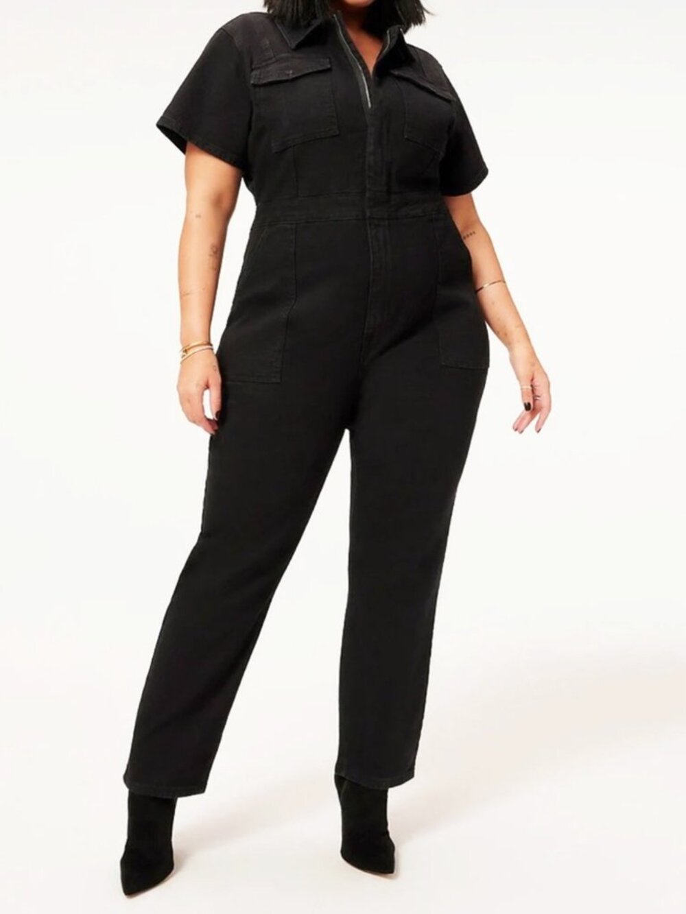 GOOD AMERICAN Fit for Success Denim Jumpsuit - Size 2X